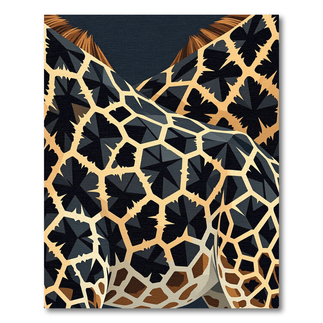 Geometric Black Yellow Giraffe Pattern Rug