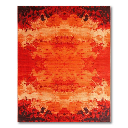 Red Distressed Abstract Area Rug