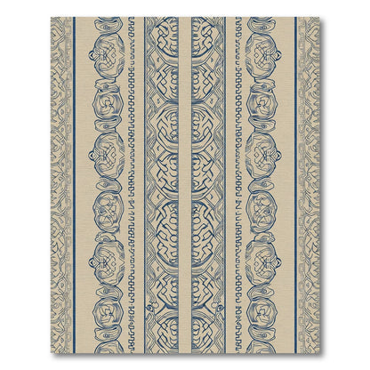 Blue Ivory Tribal Stripe Rug