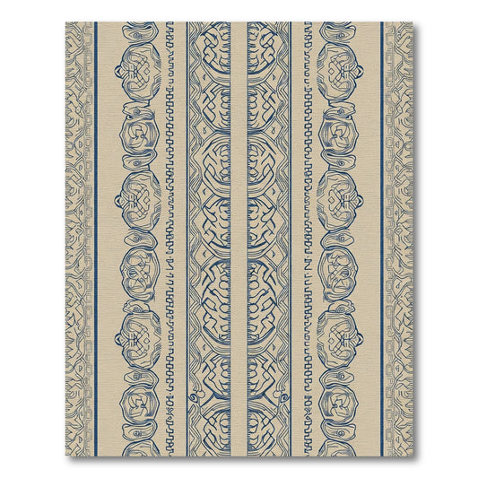 Blue Ivory Tribal Stripe Rug