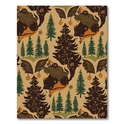 Woodland Creatures Forest Scene Rug