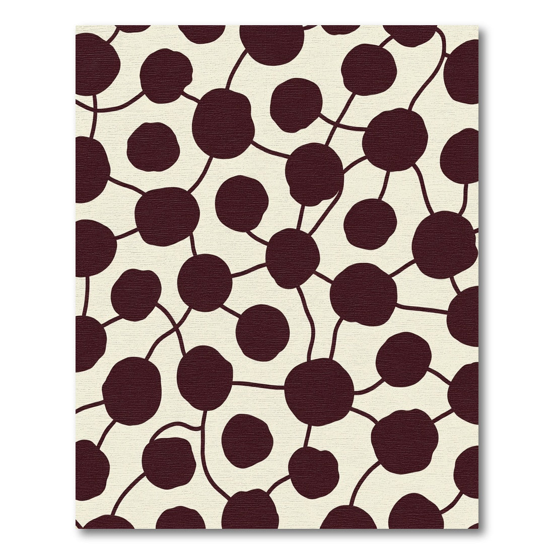 Deep Red Connected Dots Pattern Rug