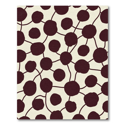 Deep Red Connected Dots Pattern Rug