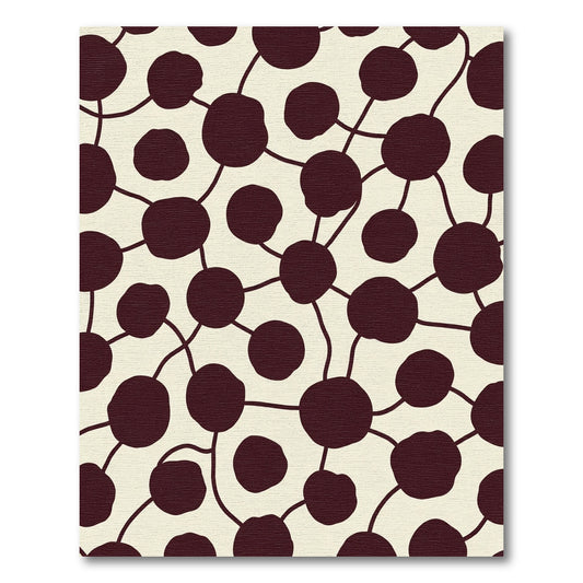 Deep Red Connected Dots Pattern Rug