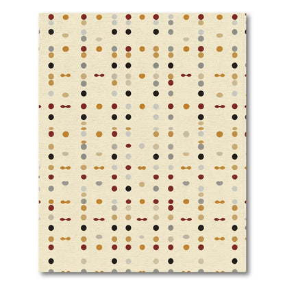 Neutral Earthy Tone Dot Collage Rug