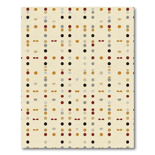 Neutral Earthy Tone Dot Collage Rug