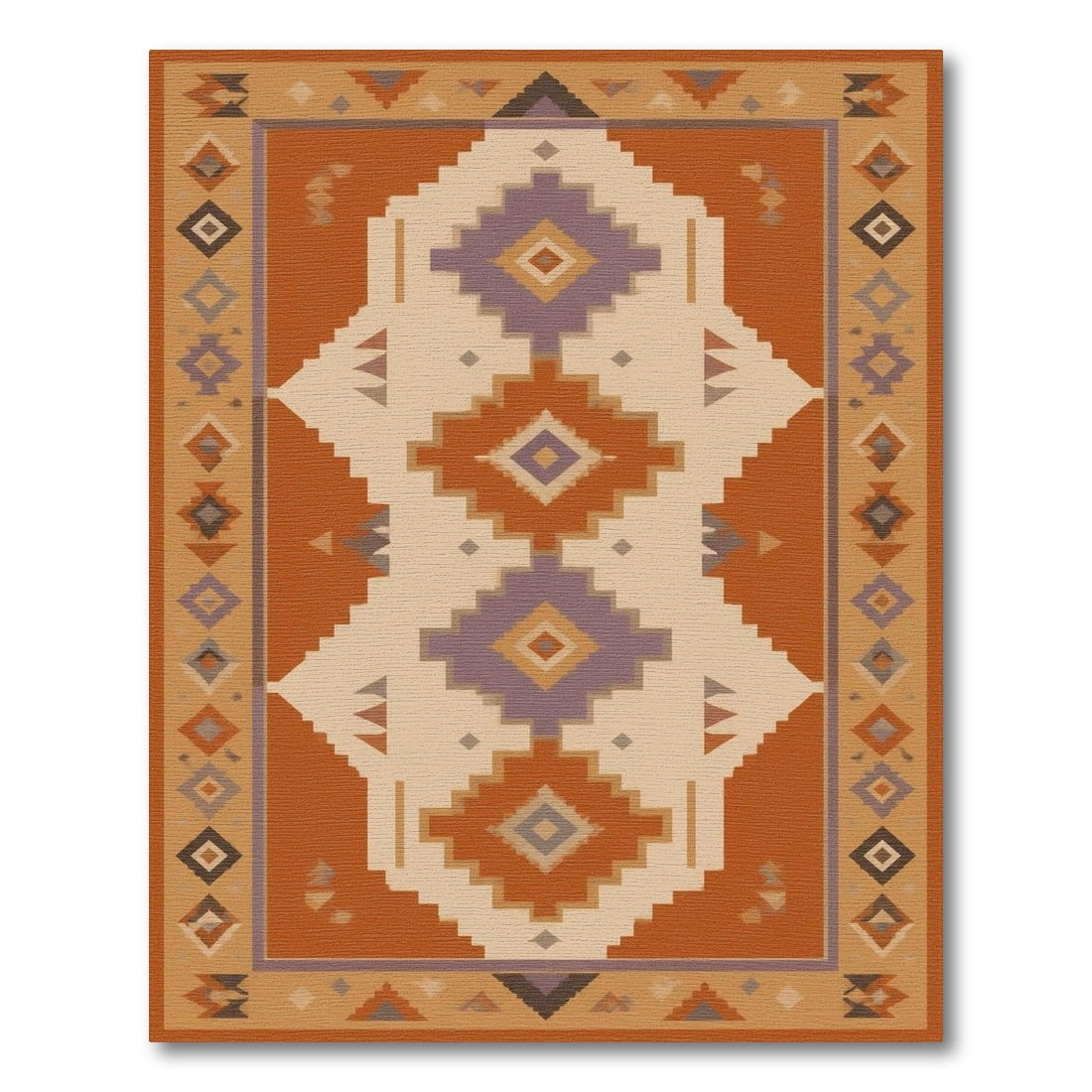 Southwestern Orange Geometric Area Rug