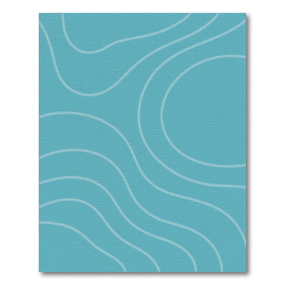 Blue and Teal Coastal Wave Area Rug