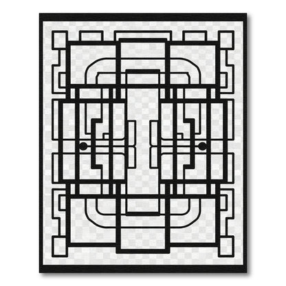 Black White Geometric Art Deco Rug