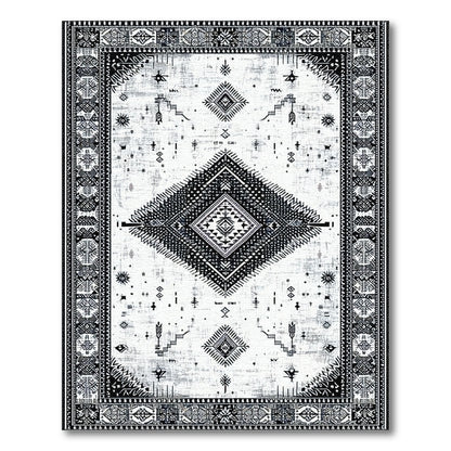 Black White Heritage Tribal No. 54 Area Rug