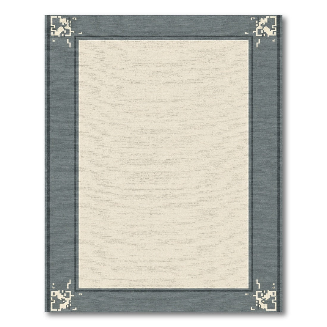 Minimalist Gray Bordered Cream Rug