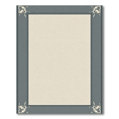 Minimalist Gray Bordered Cream Rug