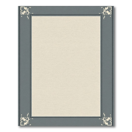 Minimalist Gray Bordered Cream Rug