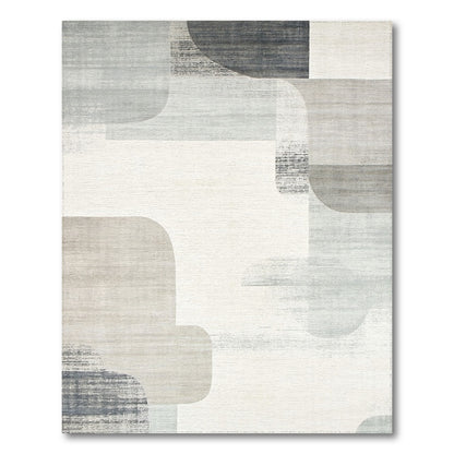 Grey Abstract Shapes Abstract Area Rug