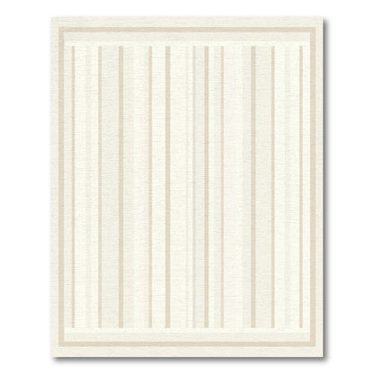 Neutral Beige Vertical Stripe Rug
