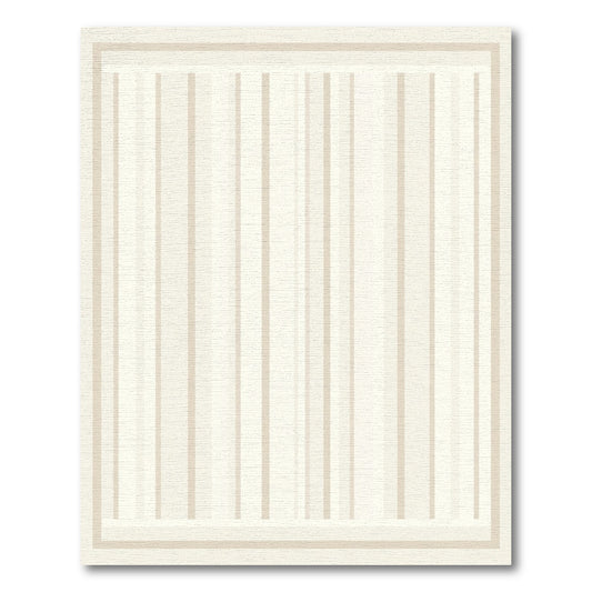 Neutral Beige Vertical Stripe Rug