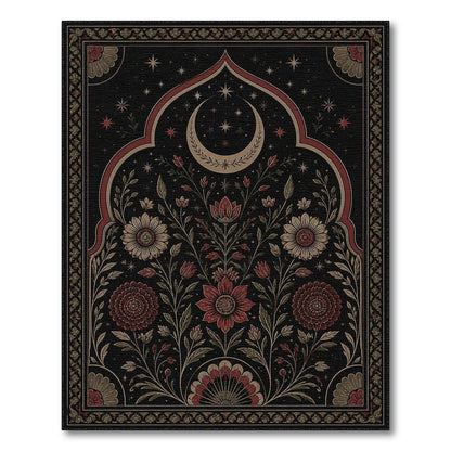 Multi-color and Patterns Celestial Floral Black Area Rug