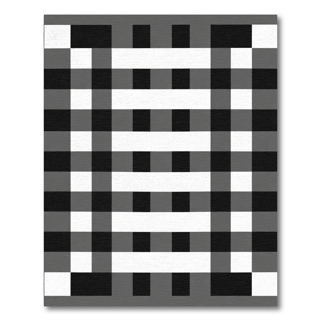 Monochromatic Plaid Grid Rug