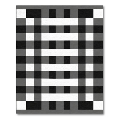 Monochromatic Plaid Grid Rug