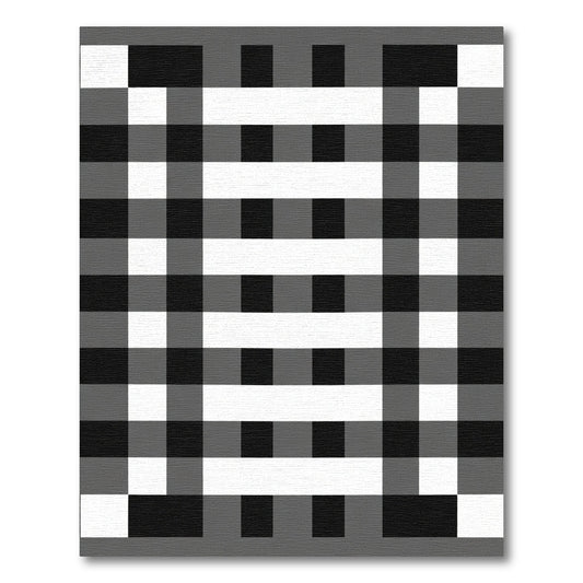 Monochromatic Plaid Grid Rug