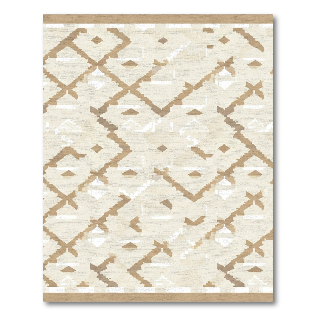 Neutral Tan Diamond Geometric Rug