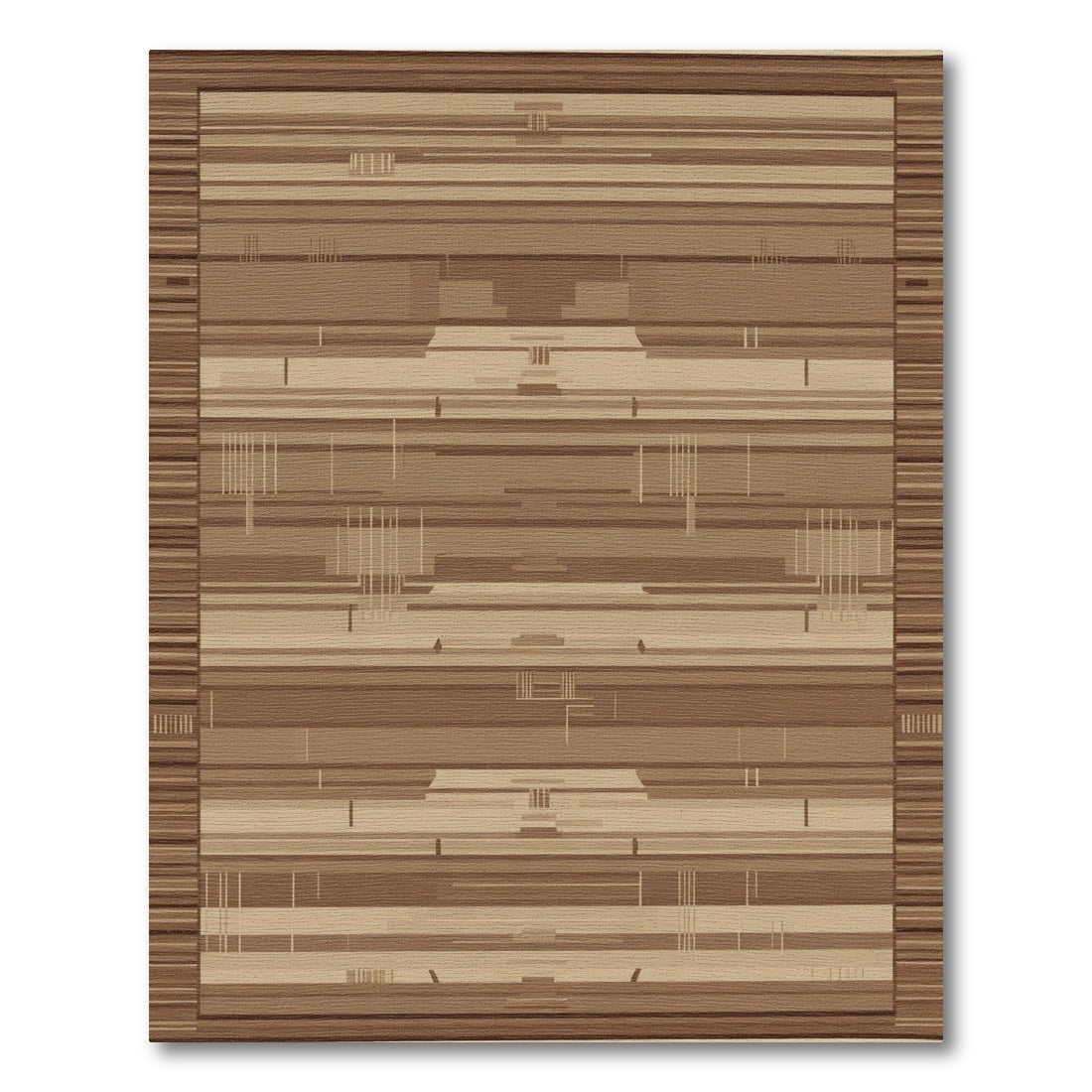 Earthy Tone Geometric Stripe Rug