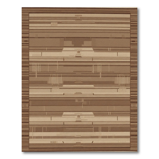 Earthy Tone Geometric Stripe Rug