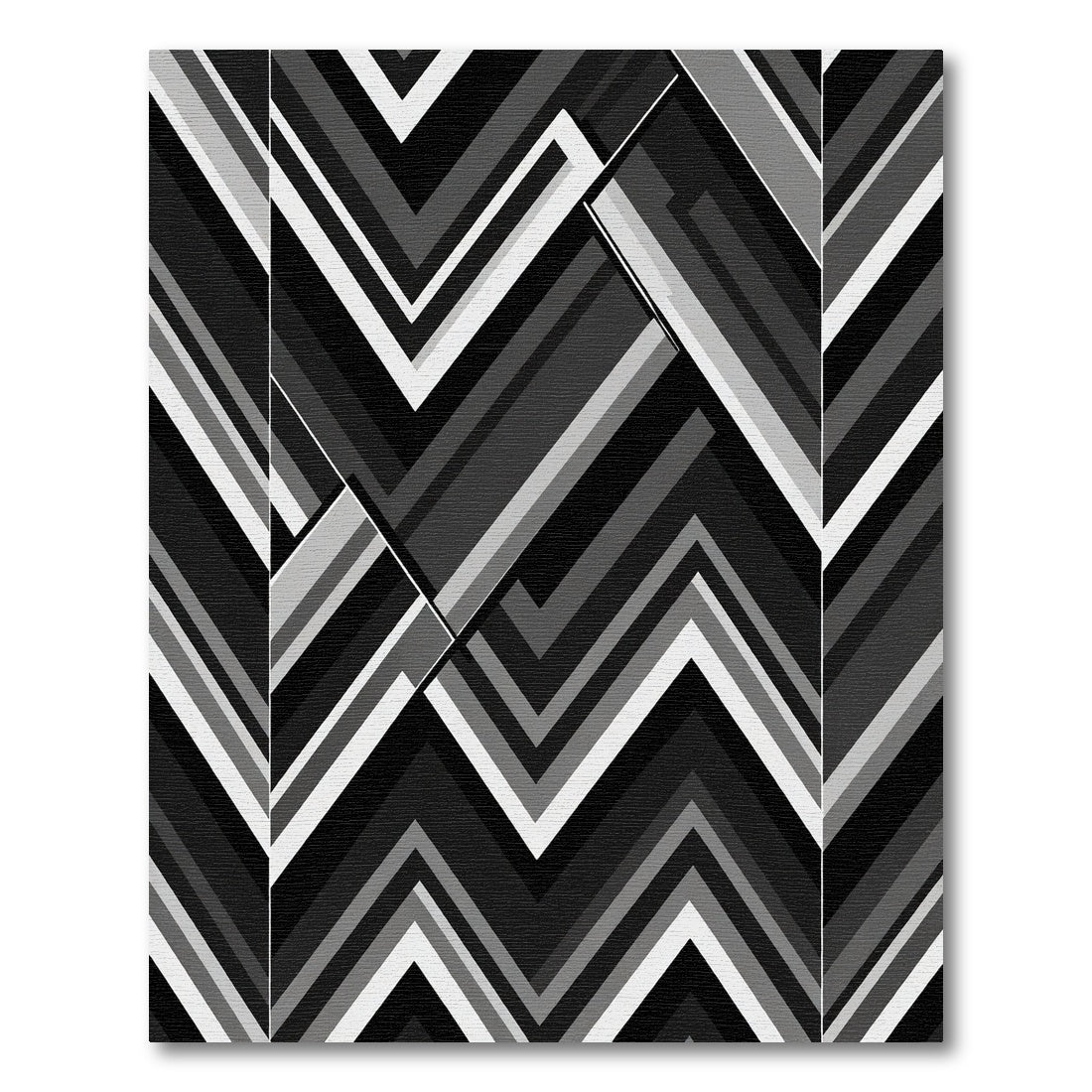 Monochromatic Chevron Stripe Arrangement Rug