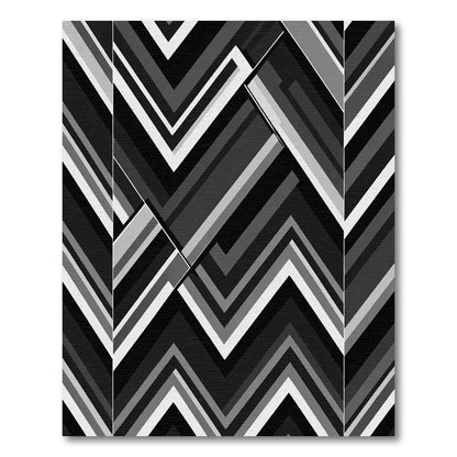 Monochromatic Chevron Stripe Arrangement Rug
