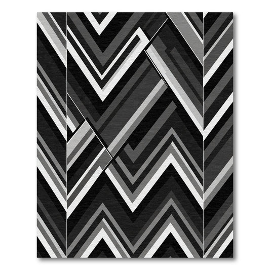 Monochromatic Chevron Stripe Arrangement Rug