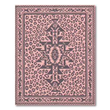 Pink Tribal Leopard Area Rug