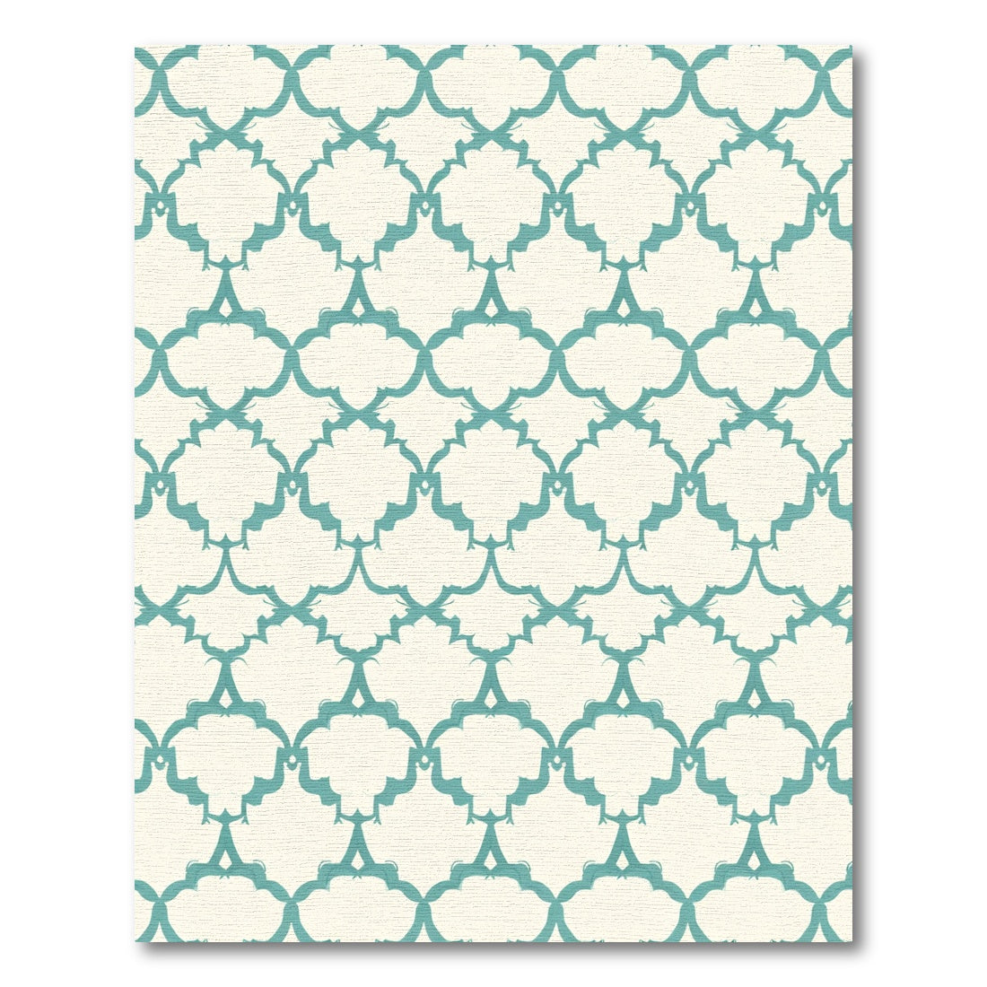 Teal Quatrefoil Lattice Abstract Rug