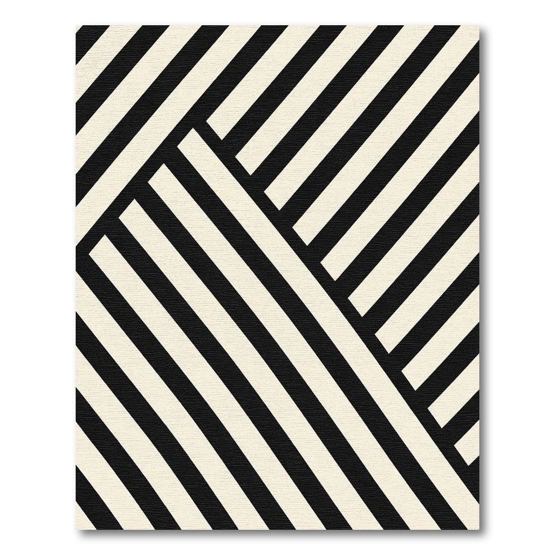 Black Cream Geometric Intersecting Lines Rug