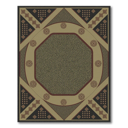 Beige Octagon Medallion Area Rug