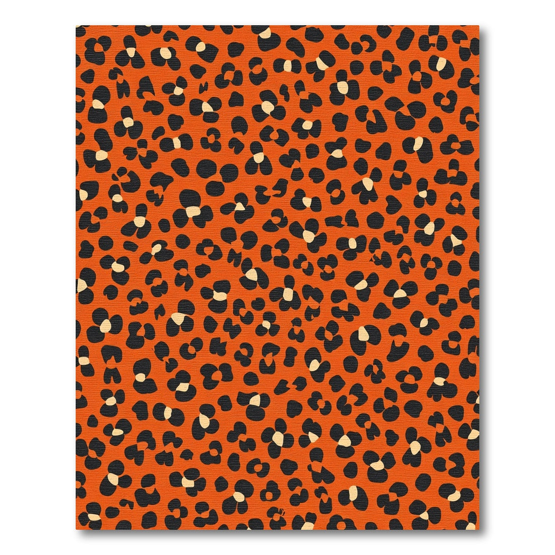 Orange Black Floral Spots Rug
