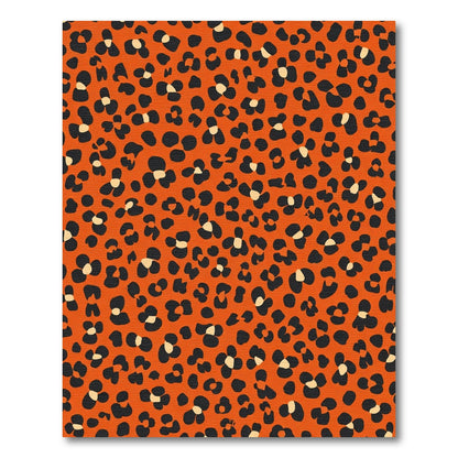 Orange Black Floral Spots Rug