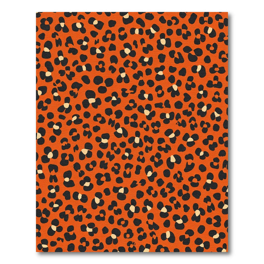 Orange Black Floral Spots Rug