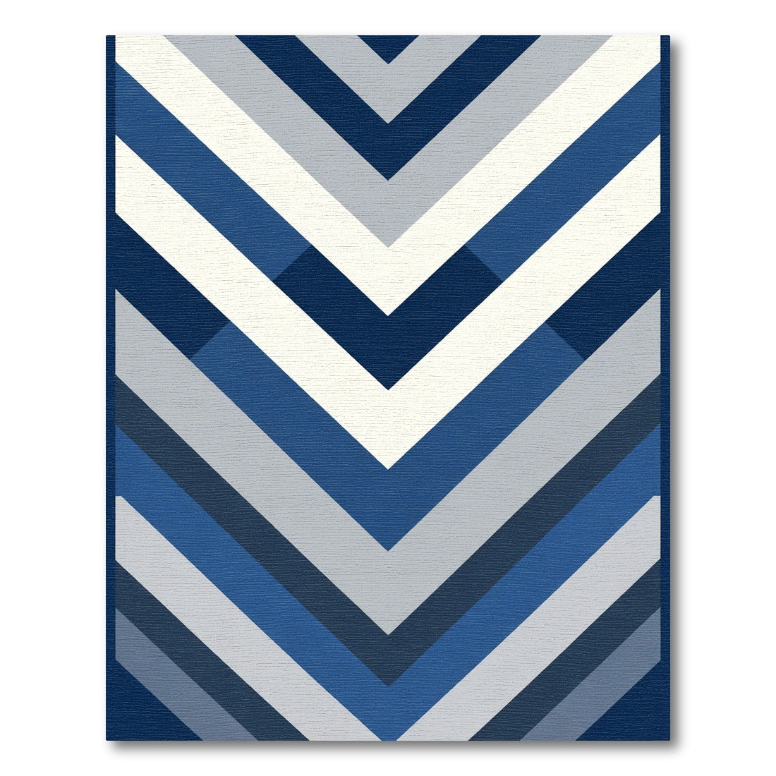 Navy Blue Chevron Layers Rug