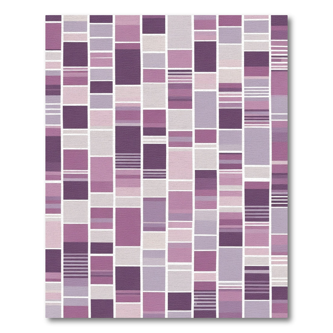 Purple Pink Rectangular Blocks Rug