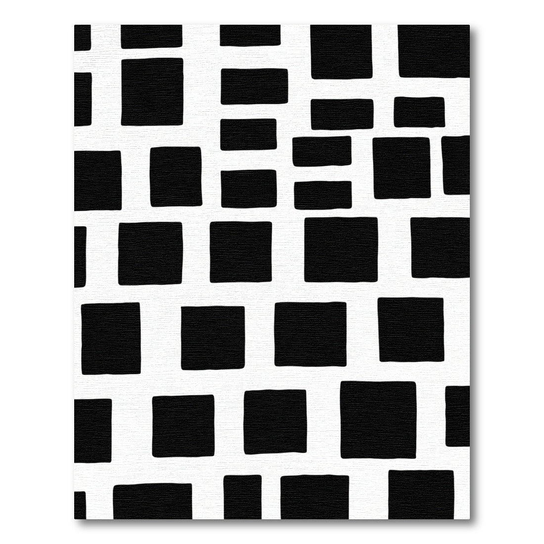 Bold black solid squares composition Rug