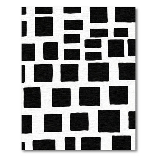 Bold black solid squares composition Rug