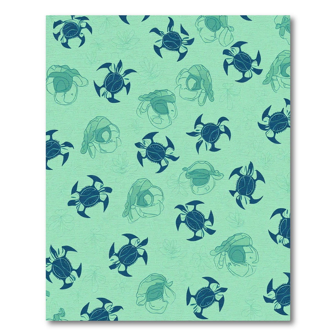 Aqua Blue Hermit Crab Floral Rug