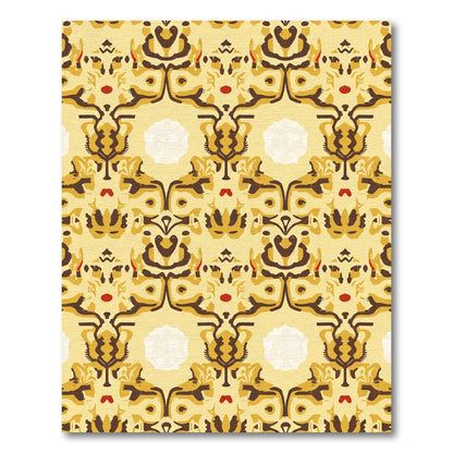 Golden Geometric Symmetrical Art Rug