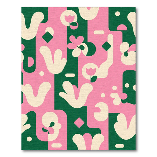 Abstract Area Pink Abstract Floral Area Rug