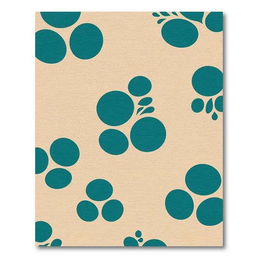 Teal Circles Abstract Peach Field Rug