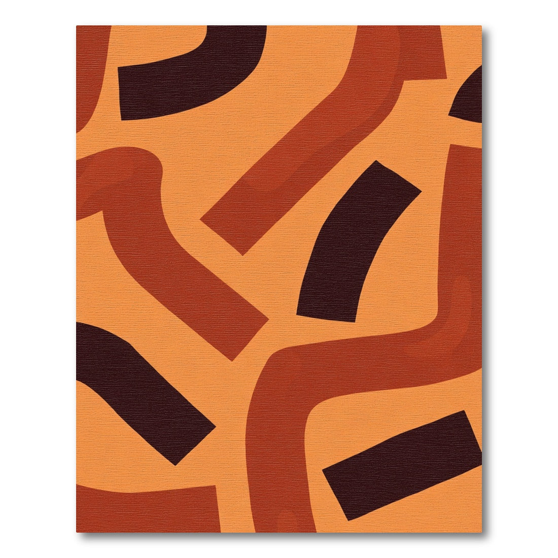 Terracotta Swirl Abstract Composition Rug