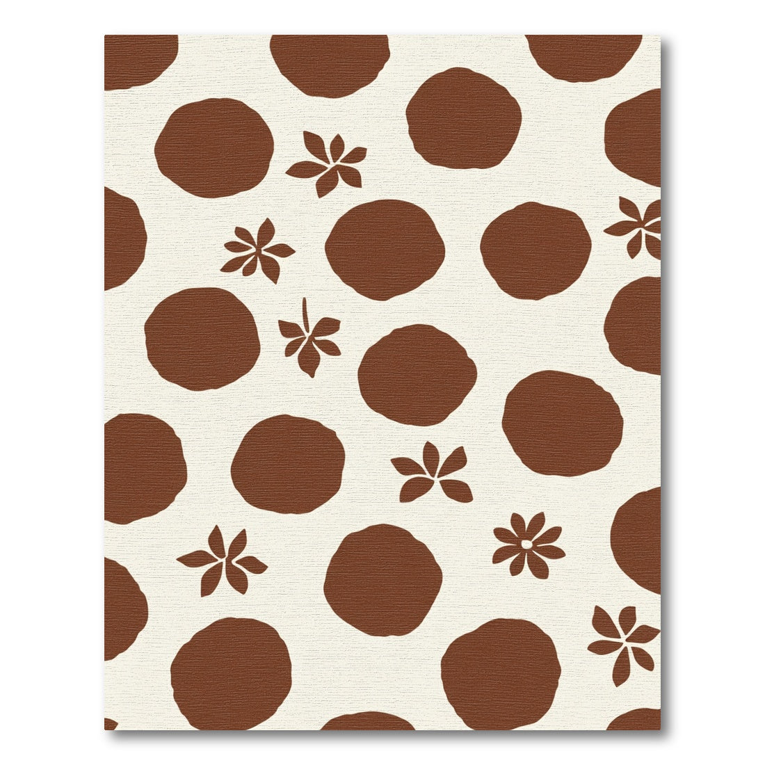 Rich Brown Polka Dot Starburst Field Rug