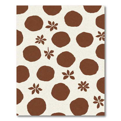 Rich Brown Polka Dot Starburst Field Rug