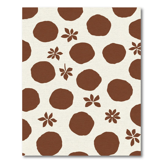 Rich Brown Polka Dot Starburst Field Rug