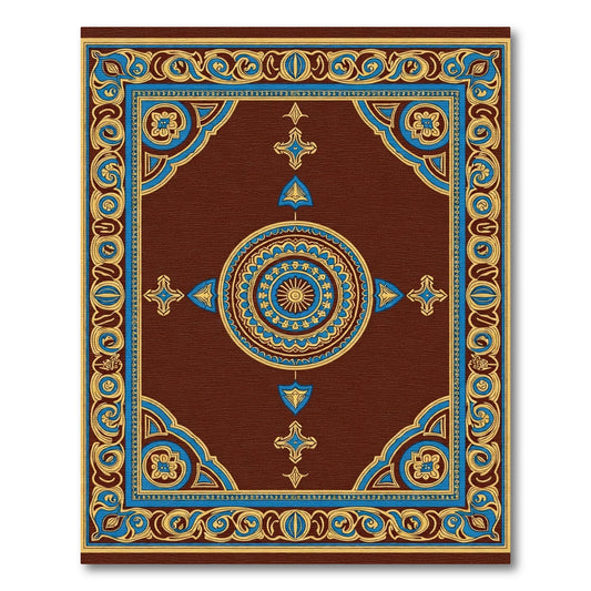 Brown And Gold Intricate Medallion Rug
